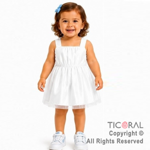 DISFRAZ PRINCESA CORTO CON BRETEL ANGOSTO BLANCO TALLE 0